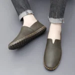 Jumpmore New style casual handmade moccasins Leather loafers Men Driving Shoes Size 39-48 - Image 4