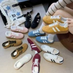 Women's Fashion Tennis Sneakers Flats Lace-up Vulcanized Shoes Autumn Outdoor Trainers Student Board Footwear - Image 48