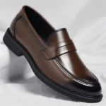 Men's Formal Leather Loafers Italian Style Slip-on  Stylish Elegant Business Shoes Comfortable Lightweight Office Dress Shoes - Image 4