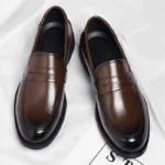 Men's Formal Leather Loafers Italian Style Slip-on  Stylish Elegant Business Shoes Comfortable Lightweight Office Dress Shoes - Image 22