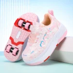 Children's Skateboard Shoes Walking Rolling Dual-Use Comfortable Wear-resistant Outdoor Roller Skate Sneakers Girls Boys 4 Wheel - Image 3