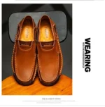 Mens Loafers Breathable Slip on Italian Driving Shoes Chaussure Homme Genuine Leather Men Handmade Casual Shoes - Image 9