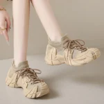 Women Platform Sneakers Lace Up Running Sports Shoes Soft Breathable Tennis Sneakers Casual Outdoor Comfortable Shoes For Female - Image 4