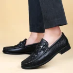 Summer Adult Loafers for Men Casual Footwear Mens Fashion Genuine Leather Shoes Wedding Business Dress Breathable Driving Shoes - Image 25