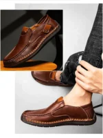 Mens Loafers Breathable Slip on Italian Driving Shoes Chaussure Homme Genuine Leather Men Handmade Casual Shoes - Image 27