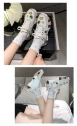 2025 New Women's Luxury Rhinestone Casual Platform Shoes Outdoor Running Sneakers Designer Mesh Women's Sports Shoes - Image 18