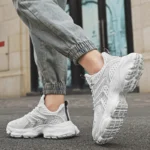Men's Outdoor Running Sneakers - Comfortable and Breathable Design, Fashionable Lace-Up Sports Style, Versatile and Trendy - Image 15