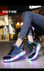 children's flashing roller skates outdoor recreational sports shoes wheel shoes boy girls skate sneakers - Image 31