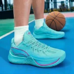 Wear resistant cushioned basketball sneakers lightweight non slip rubber simple all match breathable men outdoor athletic shoes - Image 4