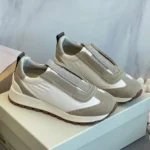 Women's Vulcanized Shoes Leather Beaded Slip-On Sneakers