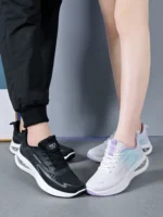 Men's and Women's Soft Sole Sports Fitness Shoes Cushion Breathable Mesh Tennis Sneakers - Image 19