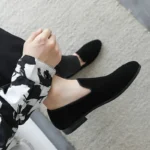 Men Loafers Shoes Suede Low-heeled Solid Color Comfortable Casual Retro Wear Fashion Everyday All-match Classic Shoes - Image 3