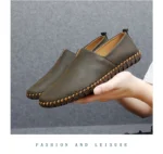 Jumpmore New style casual handmade moccasins Leather loafers Men Driving Shoes Size 39-48 - Image 39
