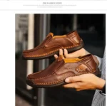 Mens Loafers Breathable Slip on Italian Driving Shoes Chaussure Homme Genuine Leather Men Handmade Casual Shoes - Image 22