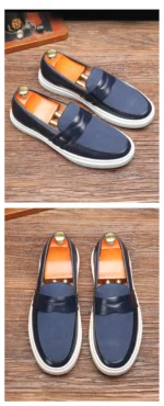 Newest 2025 Autumn Men Suede Leather Loafers Thick Sole Men Slip On Platform Black Party Shoes - Image 7