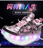 children's flashing roller skates outdoor recreational sports shoes wheel shoes boy girls skate sneakers - Image 17