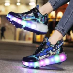 children's flashing roller skates outdoor recreational sports shoes wheel shoes boy girls skate sneakers - Image 4
