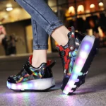 children's flashing roller skates outdoor recreational sports shoes wheel shoes boy girls skate sneakers - Image 5