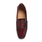 Men's High-End Genuine Leather Loafers Comfortable Flat Casual Glossy Wine Red Handmade Office Banquet Shoes - Image 15