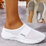 Women's Casual Slip-On Sneakers Breathable Fabric Lightweight PVC Sole Machine Washable Cleanable All-Season Comfort Shoes - Image 4