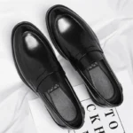 Men's Formal Leather Loafers Italian Style Slip-on  Stylish Elegant Business Shoes Comfortable Lightweight Office Dress Shoes - Image 13