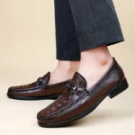Summer Adult Loafers for Men Casual Footwear Mens Fashion Genuine Leather Shoes Wedding Business Dress Breathable Driving Shoes - Image 19