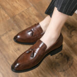 Casual Men Loafers Classic Tassel Men Leather Shoes Wedding Men Dress - Image 3