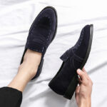 Pointed Casual Shoes British Suede Men - Image 3