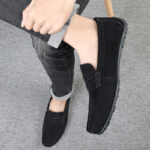 Men's Solid Color Suede Loafers Breathable Comfort Slip-on Flat Shoes - Image 4