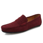 Men's Solid Color Suede Loafers Breathable Comfort Slip-on Flat Shoes - Image 8