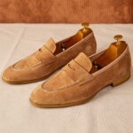 Men's Loafers With Round Toe Brown Suede - Image 5