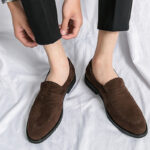 Pointed Casual Shoes British Suede Men - Image 2